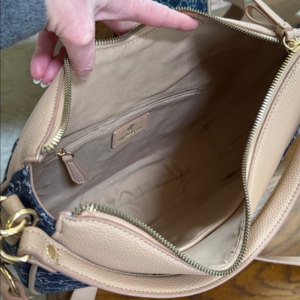 Nanette Lepore Blue Patterned Shoulder Bag. Removeable  handle & crossbody strap - Picture 12 of 16